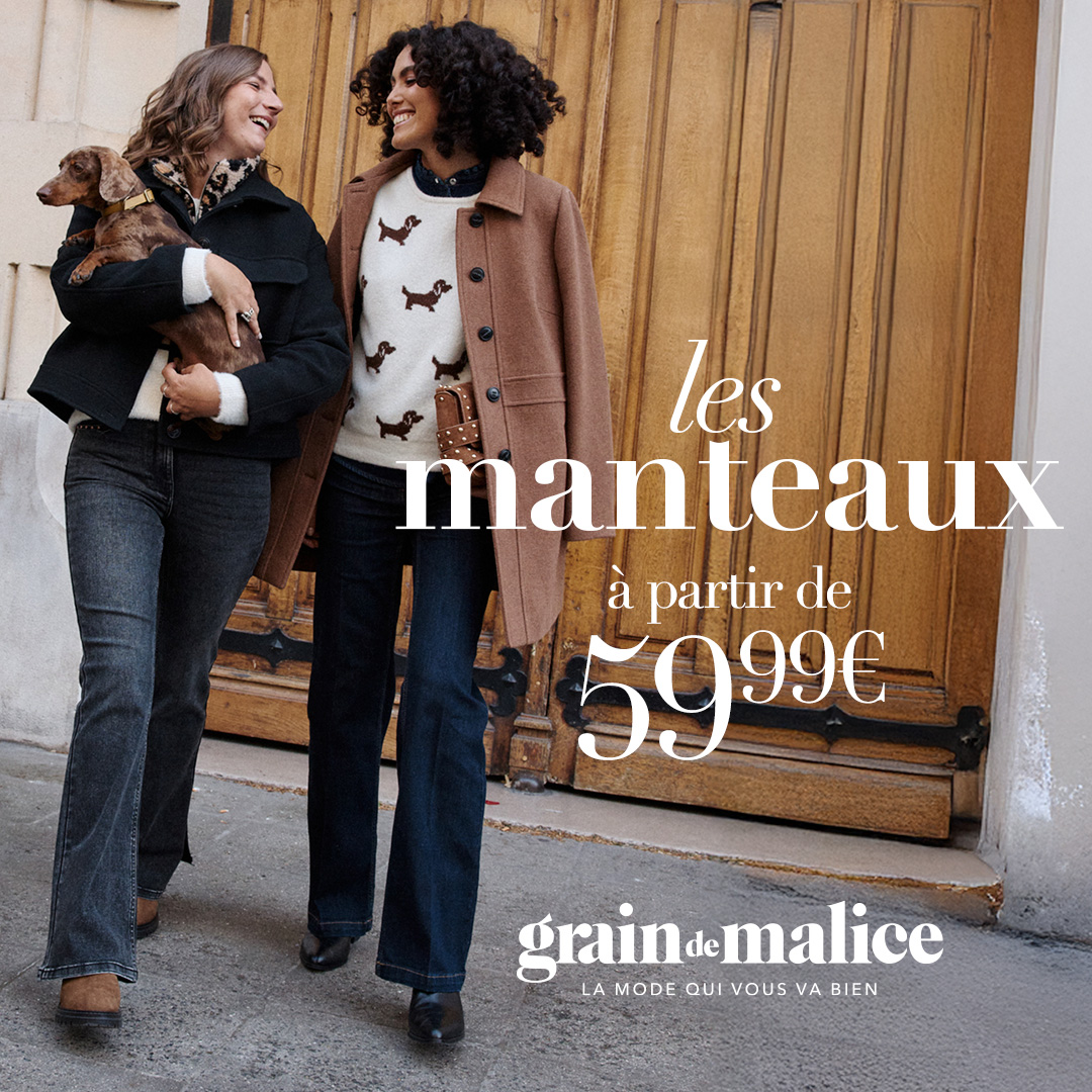 Villebon 2 - De nouveaux manteaux chez Grain de Malice ! - visuel centre co - 2 Villebon 2 - De nouveaux manteaux chez Grain de Malice ! - visuel centre co - 1