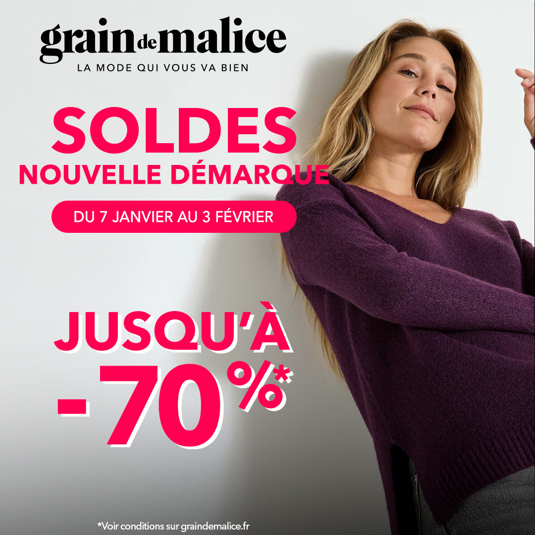 Villebon 2 - Jusqu'à -70% chez Grain de Malice ! - visuel centre co 1080x1080 3 - 1
