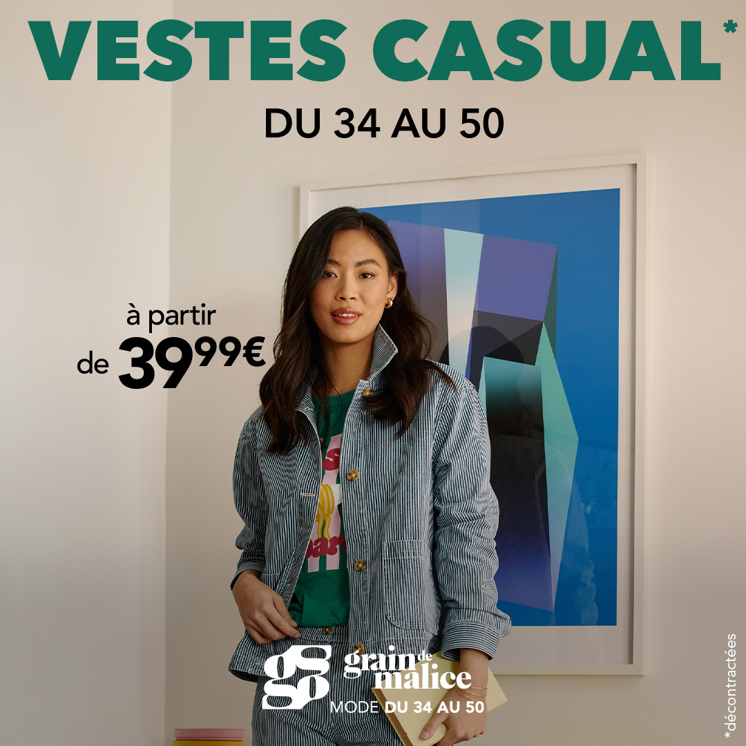 Villebon 2 - Vestes décontractées chez Grain de Malice - visuel centre co 1080x1080 2 - 1