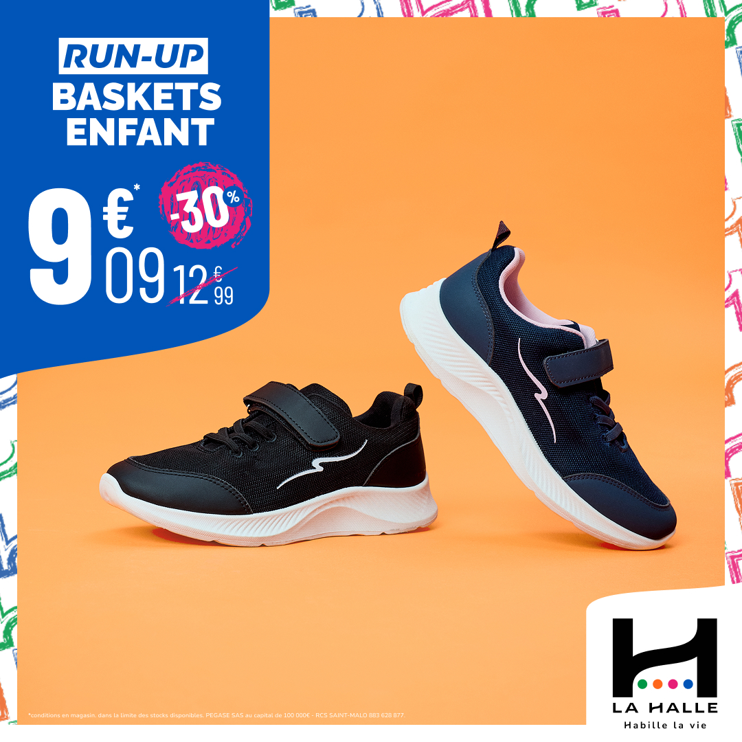 Villebon 2 - -30% sur une sélection de baskets chez La Halle ! - baskets run up 1080 x 1080 - 2 Villebon 2 - -30% sur une sélection de baskets chez La Halle ! - baskets run up 1080 x 1080 - 1